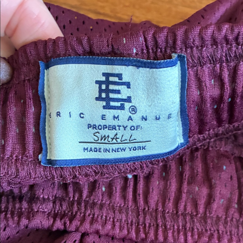 Eric Emanuel Maroon Athletic Shorts - Picture 2 of 5